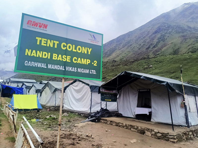 GMVN Vasuki Tent colony C. Bath ground beded Nandi Complex Basecamp Kedarnath